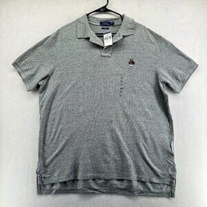 NWT Polo Ralph Lauren Mens Short Sleeve Polo Shirt Gray Embroidered Bear
